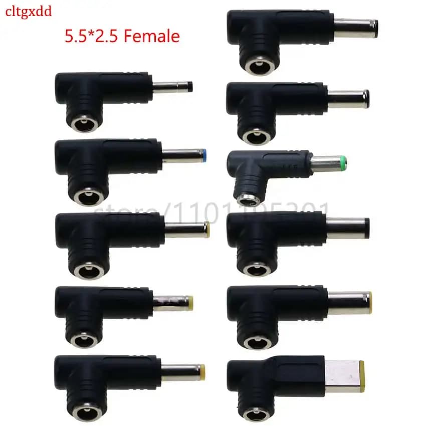 Cltgxdd DC 5.5x2.5mm femmina a maschio 4.0x1.7 4.5x3.0 5.0x1.0 5.5x1.7 5.5x2.1 MM spina quadrata adattatore Jack di alimentazione connettore per Laptop