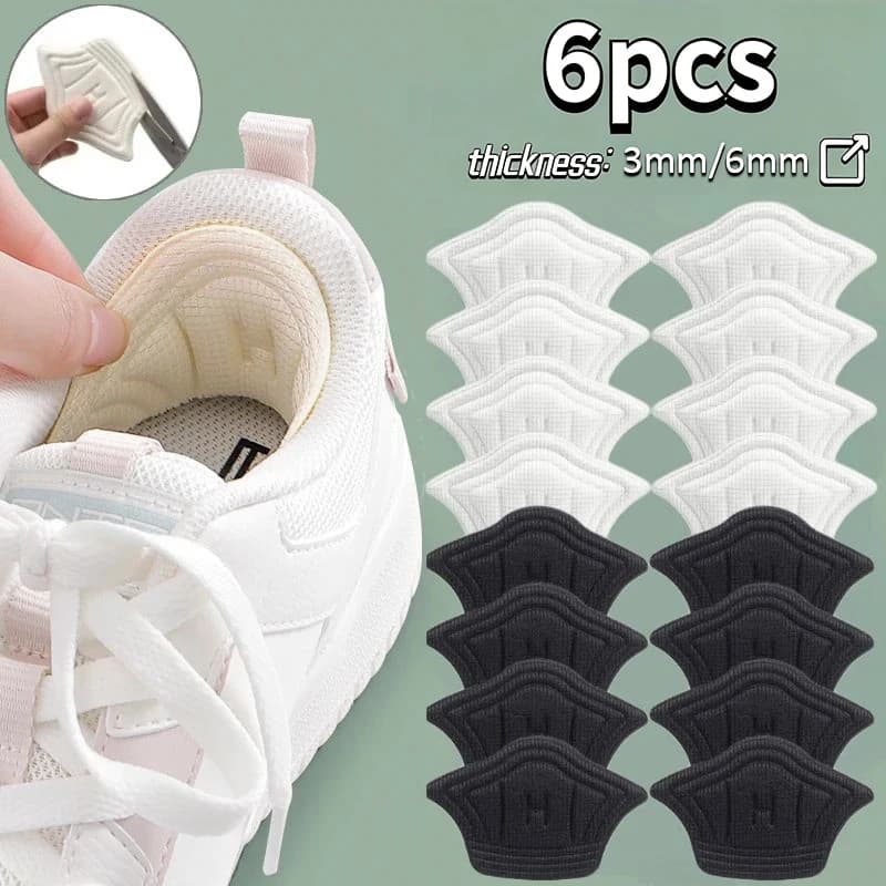Solette Adesive per Tallone, Cuscinetti per Scarpe Sportive, Misura Regolabile, Protezione Antidolorifica, Inserti Ammortizzanti, 6 Pezzi