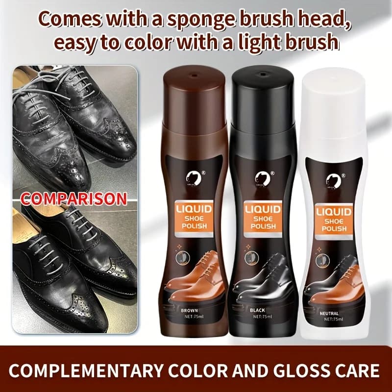 1 pz Smalto per scarpe liquido con testina, disponibile in tre colori Smalto per scarpe liquido per la pulizia della pelle marrone nero neutro