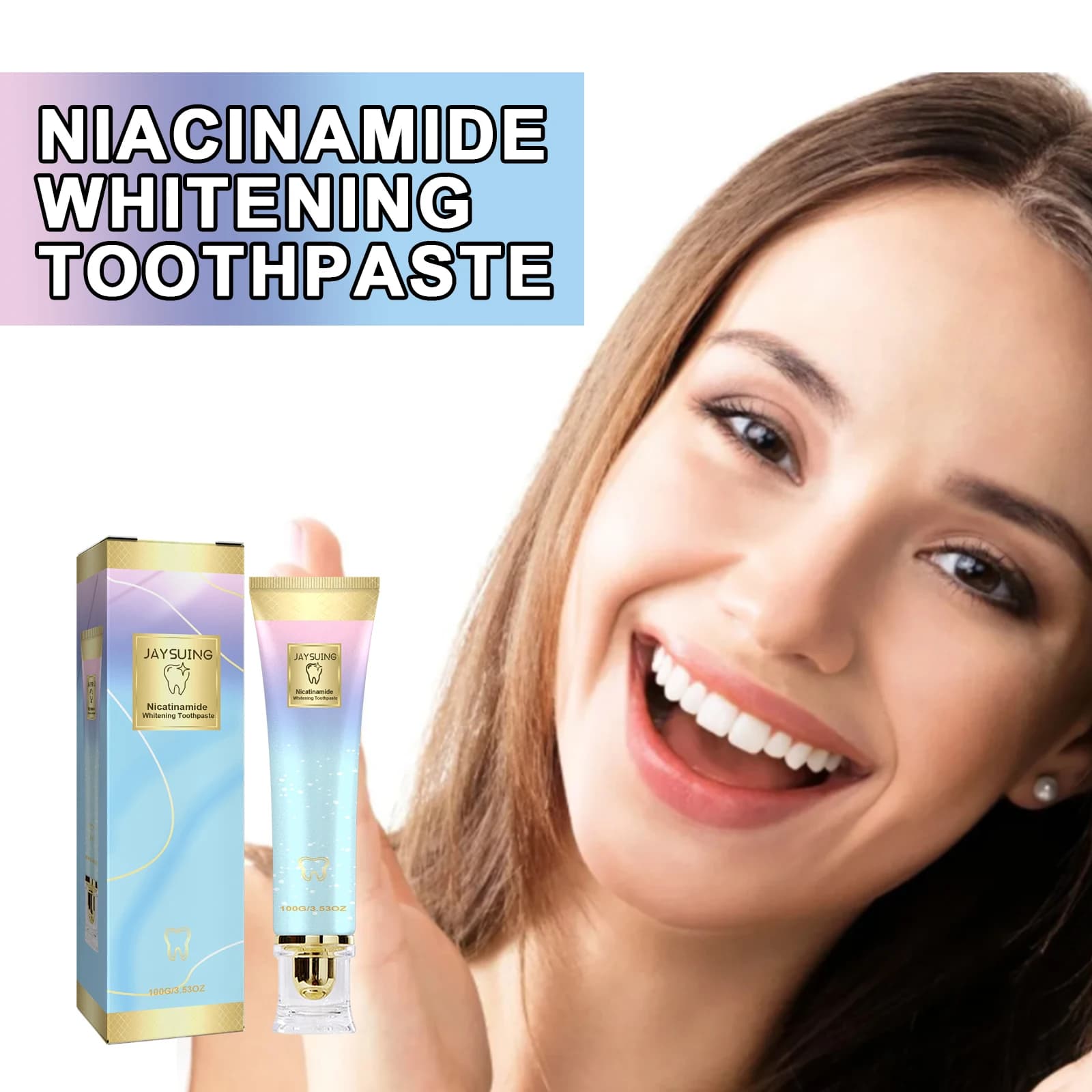 Niacinamide Dentifricio Sbiancante Pulizia Orale Denti Denti Rinfrescante Cura Dentifricio Denti Illuminare L'alito 100g Pulizia