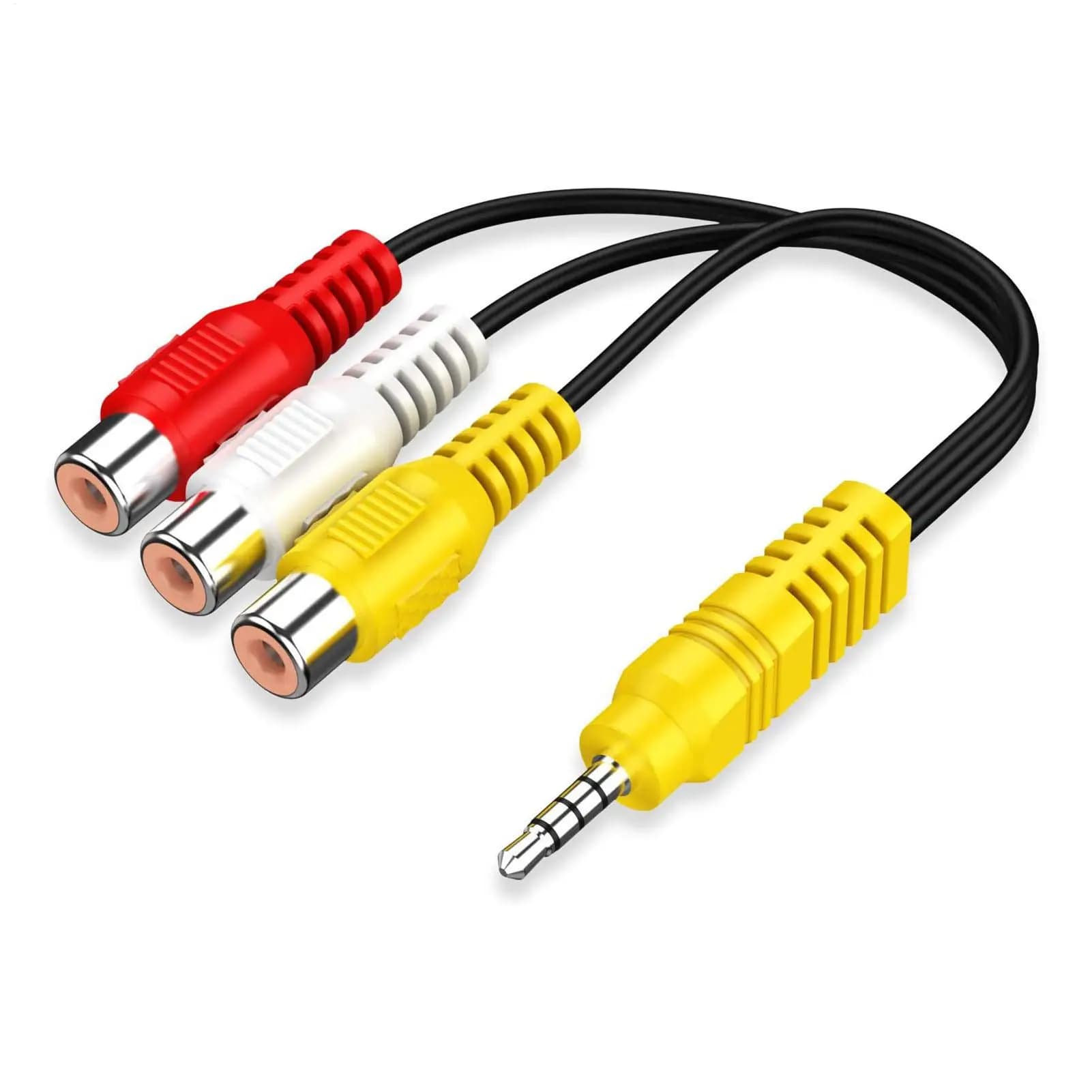 3.5mm Male Stereo 3 RCA Audio Video AV Adapter Cable Female for Audio Play and High Performance Videos