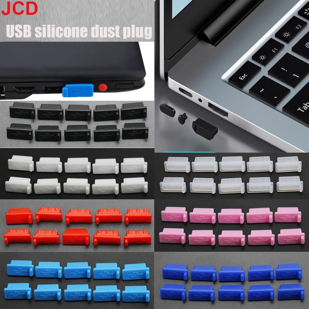 JCD 10 pz Silicone USB Spina Antipolvere Caricatore Porta Copertura Femmina Jack Interfaccia Tappo Antipolvere Universale Tablet PC Notebook Laptop