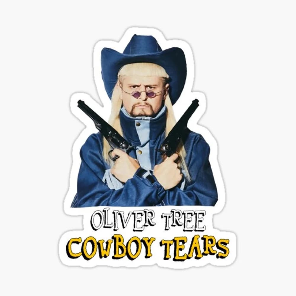 Oliver-Tree Cowboy Tears album Sticker for Laptop Decor Bedroom Car Cute Cartoon Art Fashionable Public Suitcase