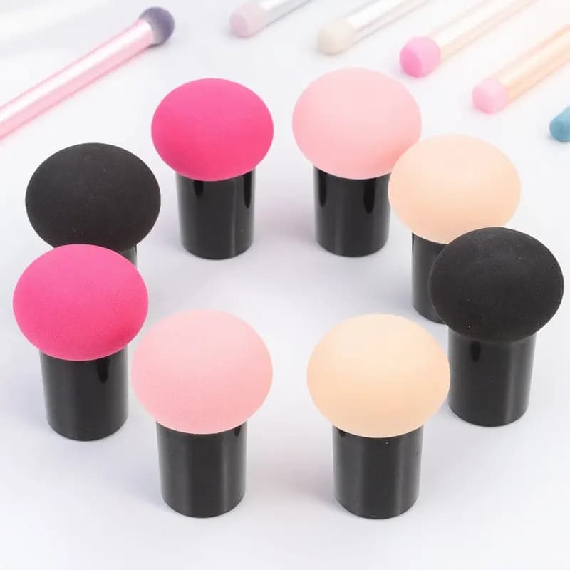 Set di 8 Spugnette a Forma di Fungo per Trucco, Uso Asciutto e Bagnato, per Fondotinta, Crema, Blush e Ombretto