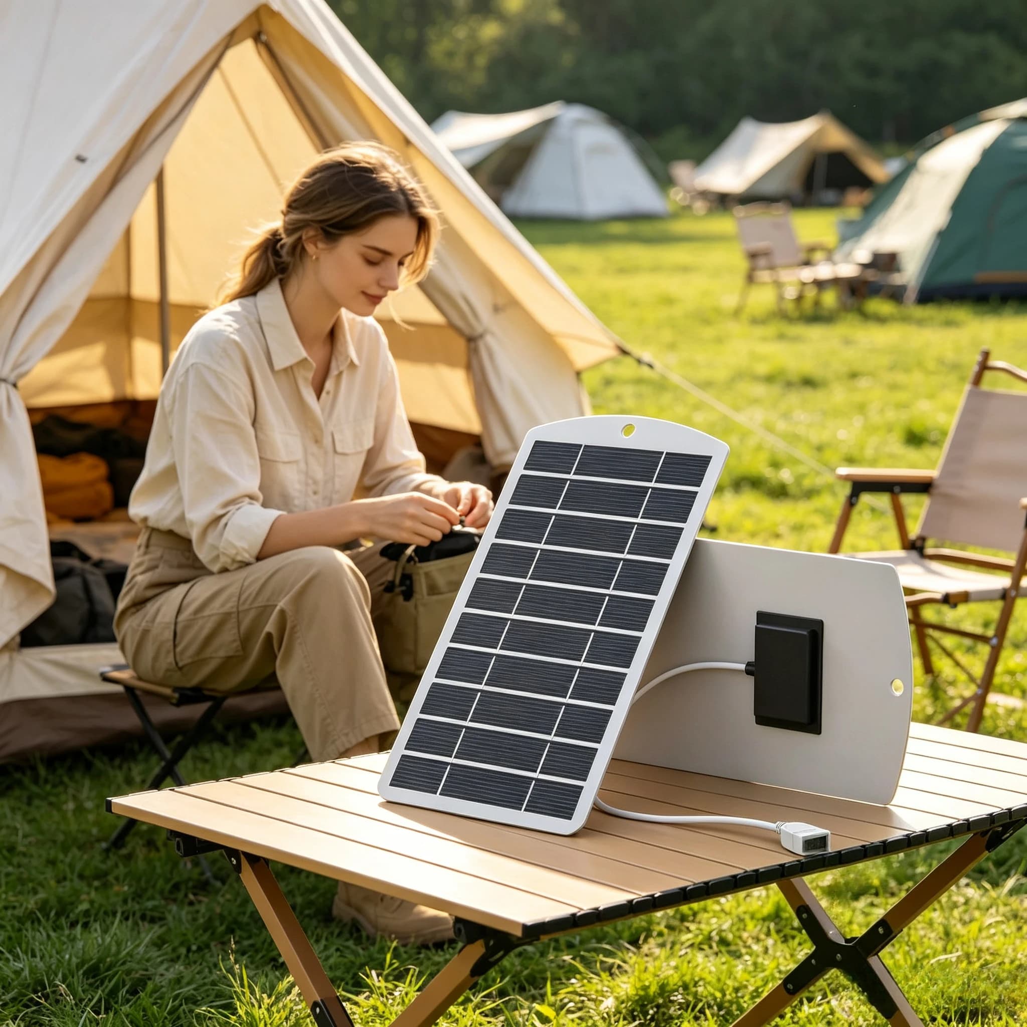 Durable Solar Panel Charger 2W 5V Solar Cells Charger USB Solar Charging Panel for Outdoor Enthusiasts and Travelers Advanced