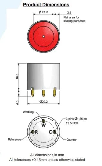 Sensore gas CO 4CM Sensore monossido di carbonio per rilevatore di fughe di gas 4CF+