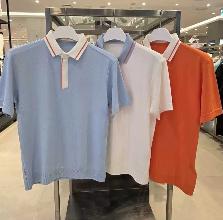2026 Summer Men Golf Polo Shirt Color Block Lapel Short Sleeve T Shirt Sports Casual Tee Multi Colors Available Male Golf Top
