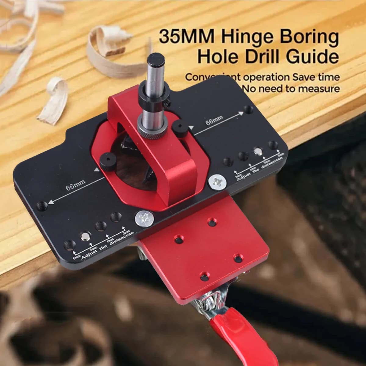 Kit di Punte per Foratura da 35mm per Cerniere a Scomparsa, Guida per Foratura del Legno, Localizzatore, Utensili in Lega di Alluminio per Apertura Fori, Punzone e Modello