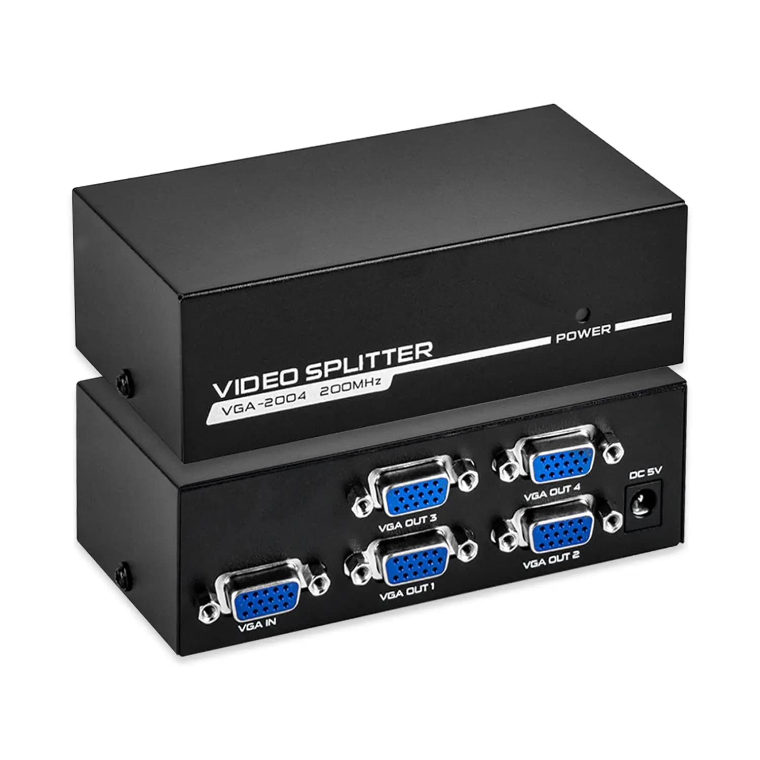 Splitter VGA a 4 porte 1 ingresso 4 uscite per convertitore di duplicazione schermo video VGA Larghezza di banda 1080P 200 MHz per 1 PC a 4 monitor VGA