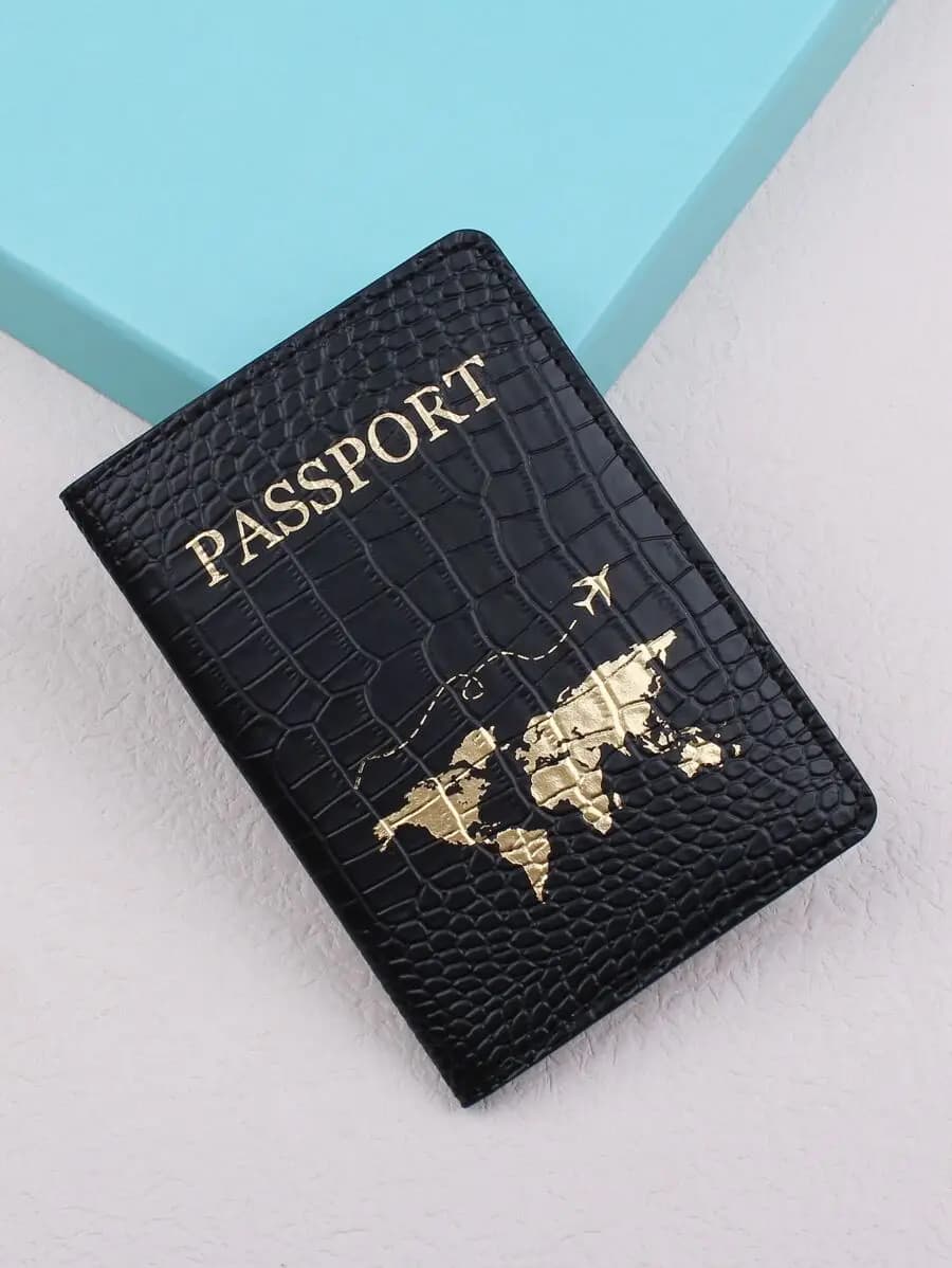 Porta Passaporto con Stampa Lettere, Custodia da Viaggio per Passaporto, Portafoglio per Passaporto, Articoli Scolastici per Studenti