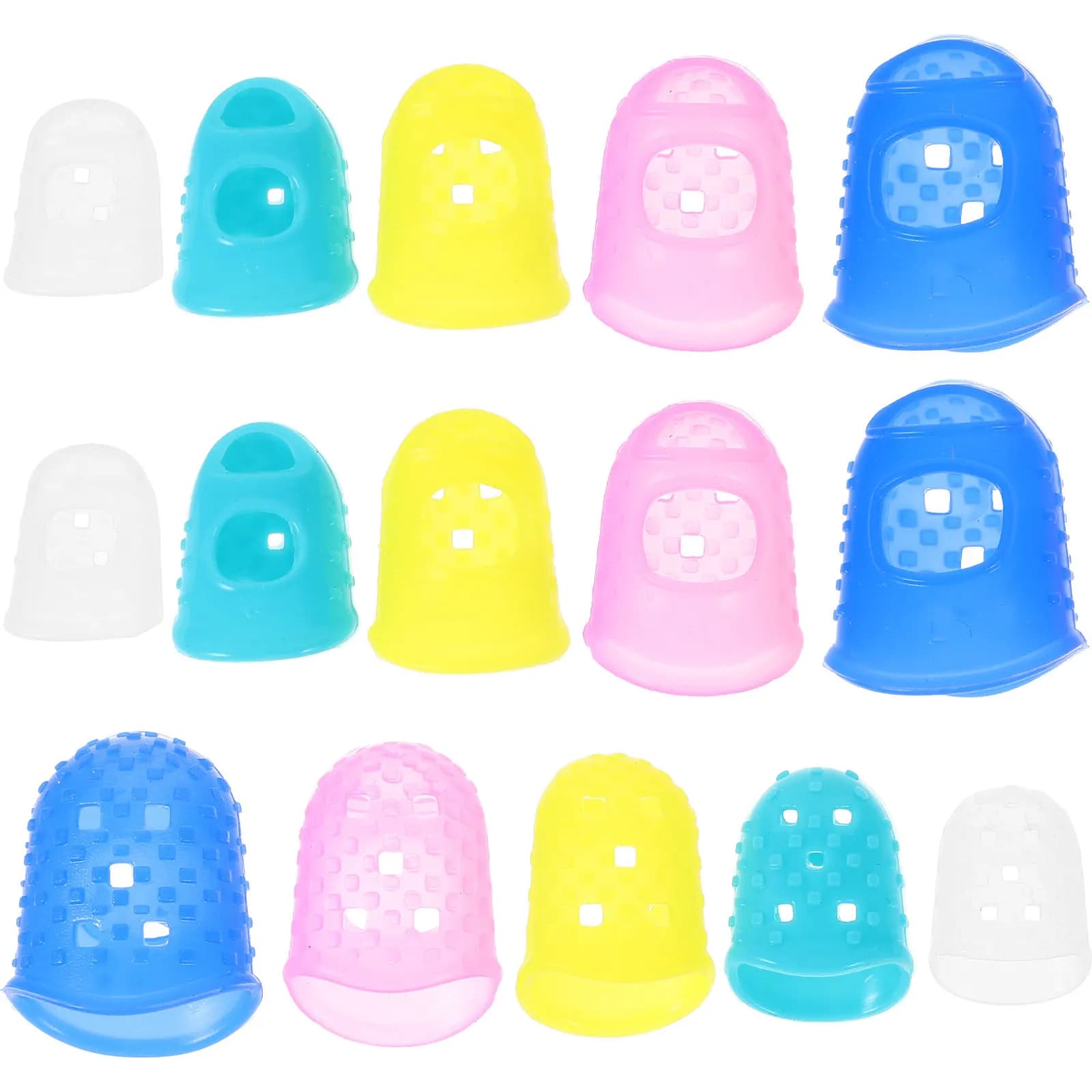 20Pcs Silicone Finger Protectors Durable Flexible Fingertip Covers for Guitar Ukulele Paperwork Fingercaps Silicone Fingers Tips