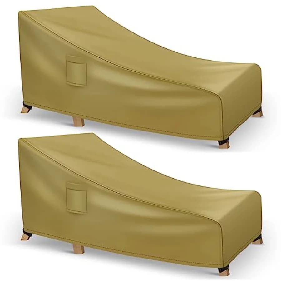 Coperture per Chaise Longue da Esterno Impermeabili, Coperture per Mobili da Giardino Resistenti, Adatte per Dimensioni fino a 78L x 34W x 32H Pollici, Confezione da 2