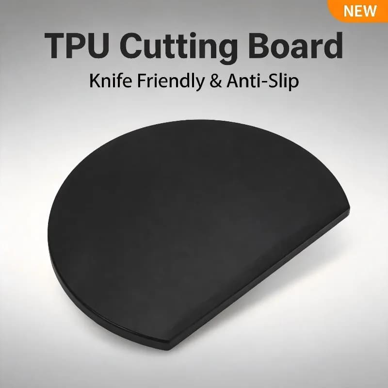Non-Slip Wear-Resistant TPU Cutting Board - Semicircular Heat Resistant Chopping Board Double-Sided for Fruit and Kitchen Use