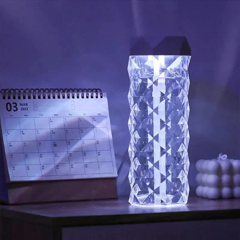 PZHI-1000ML Umidificatore a cristallo colorato con aromaterapia e purificazione dell'aria per camera da letto e desktop