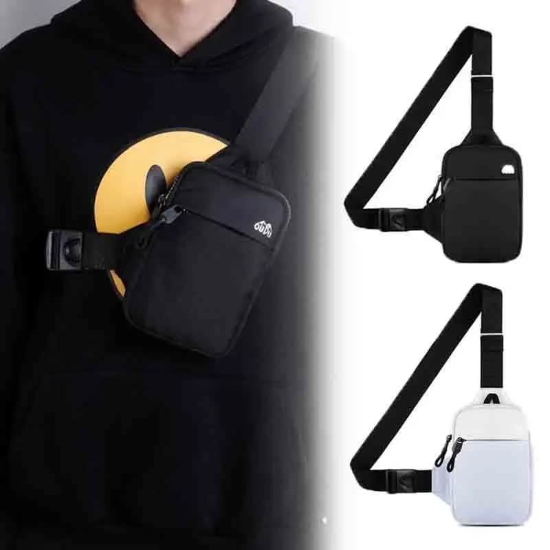Men's Casual Nylon Shoulder Bag Waterproof for Open Sports, Race, Cycling, Big Capacity Belt Bag for Travel and Phone