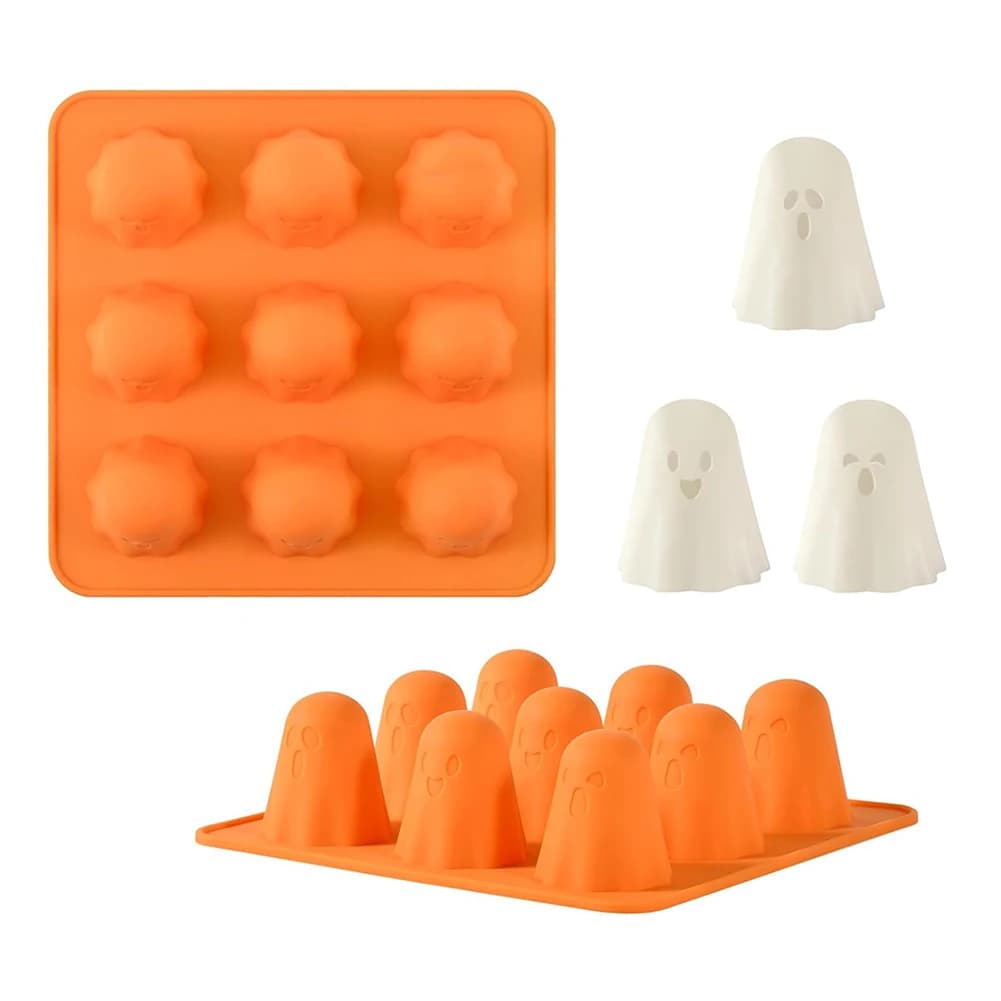 Stampi in Silicone per Cioccolatini a Forma di Fantasma, Multiuso per Halloween, Utensili da Cucina per Gelatine, Cioccolato e Caramelle Gommose