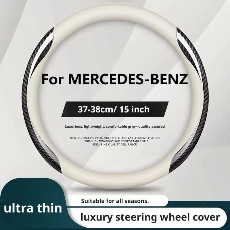 For Mercedes-Benz A B C E S-Class W204 W205 W212 W213 W221 W177 W246 GLA GLC CLE Steering Wheel Cover Ultra Thin 38Cm Anti-Slip
