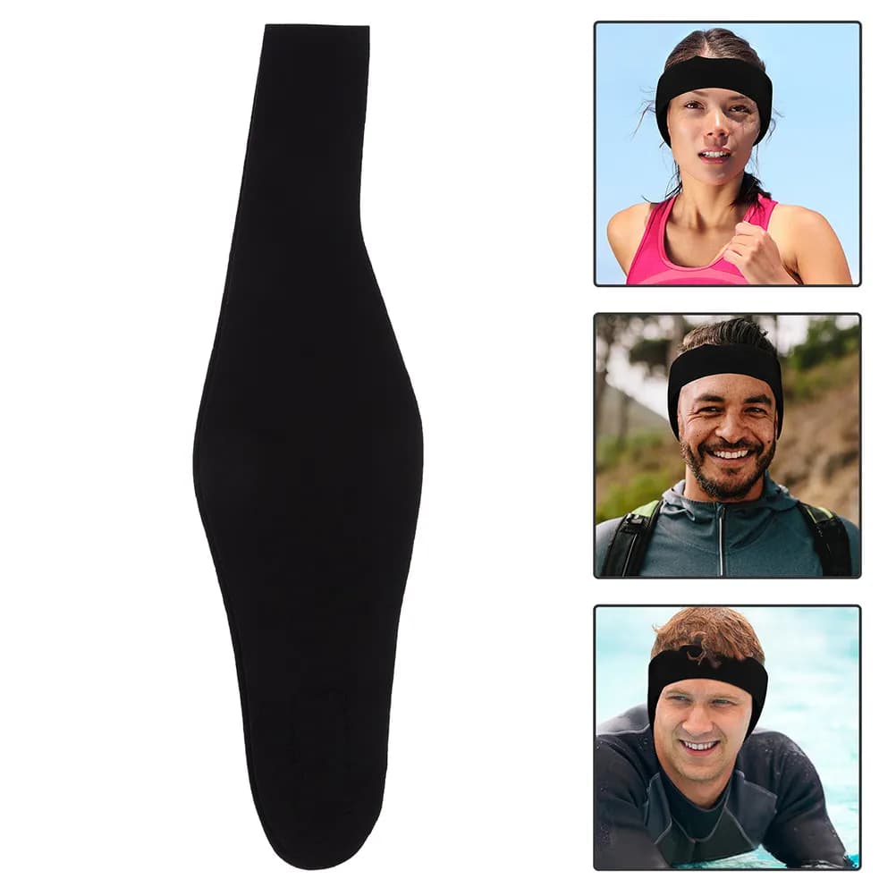 2 Pezzi Fascia per Capelli Impermeabile con Protezione per le Orecchie, Fascia Regolabile per Nuoto, Immersioni e Sport Acquatici