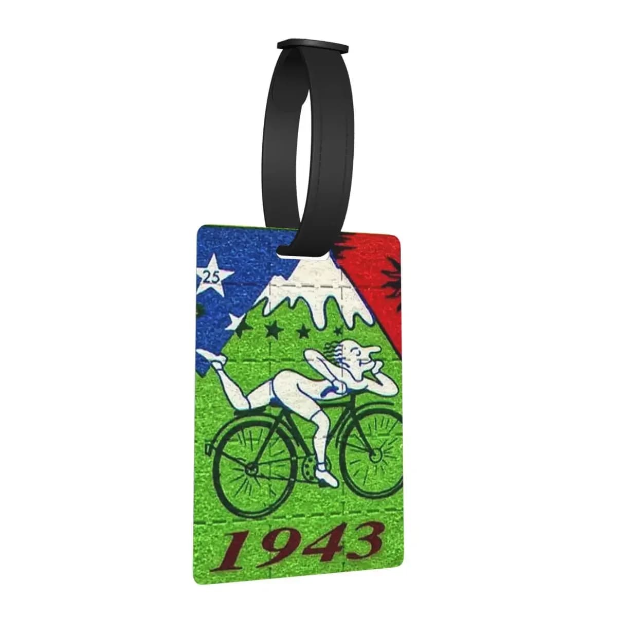 Bicycle Day Lsd Blotter Art Tab Etichette per bagagli Accessori per valigie Etichetta per imbarco per bagagli di moda Porta etichette ID Nome Indirizzo