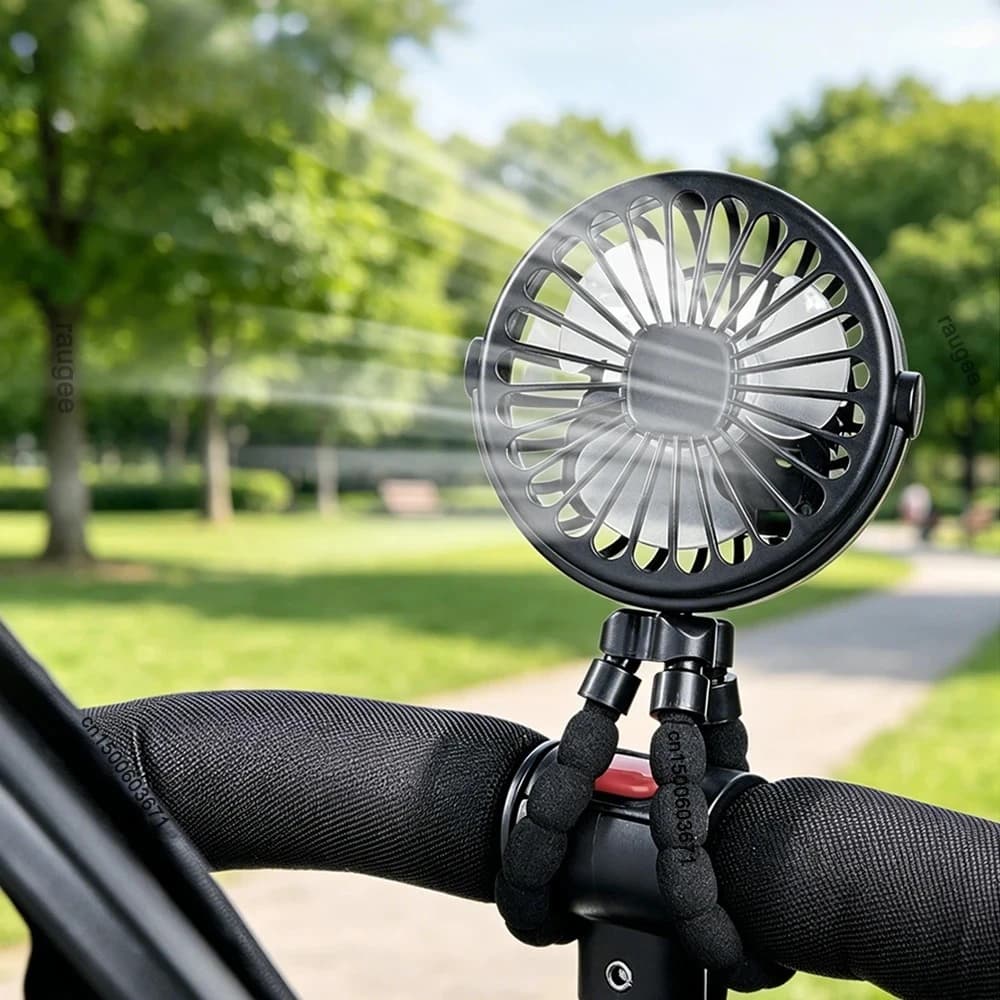 Clip Fan Mini Stroller Fan USB Rechargeable Baby Stroller Octopus Fan 360° Rotate Outdoor Tripod Fan Small Clip Fan portable fan