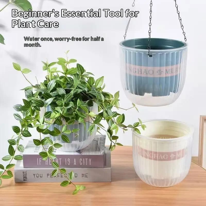 Hanging Flower Pot Transparent Self Watering Planter Basket for Hydroponic Plants Home Garden Decor Balcony