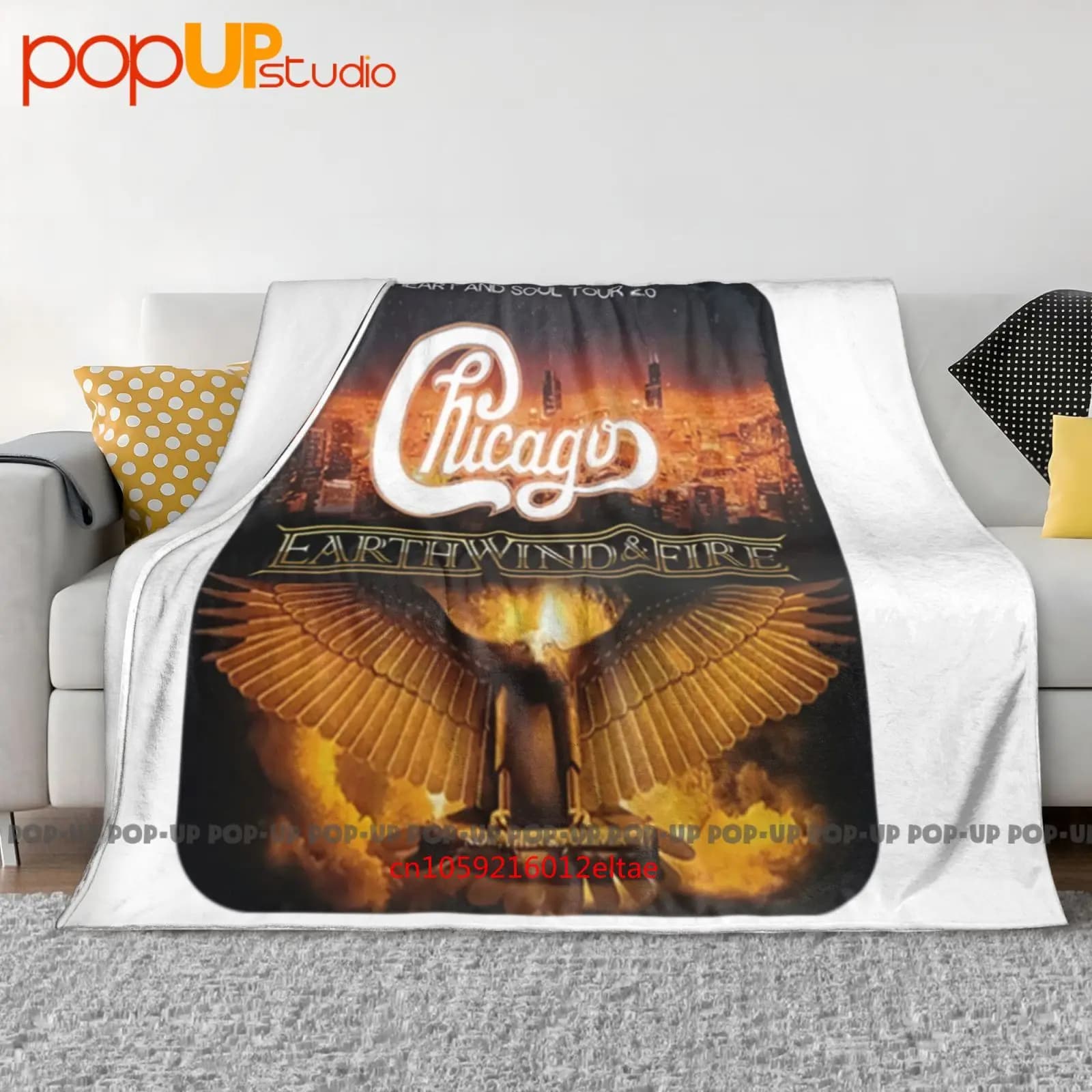 Chicago W Earth Wind & Fire Heart & Soul Concert Tour Coperta ultra morbida trapunta invernale Copridivano Copriletto