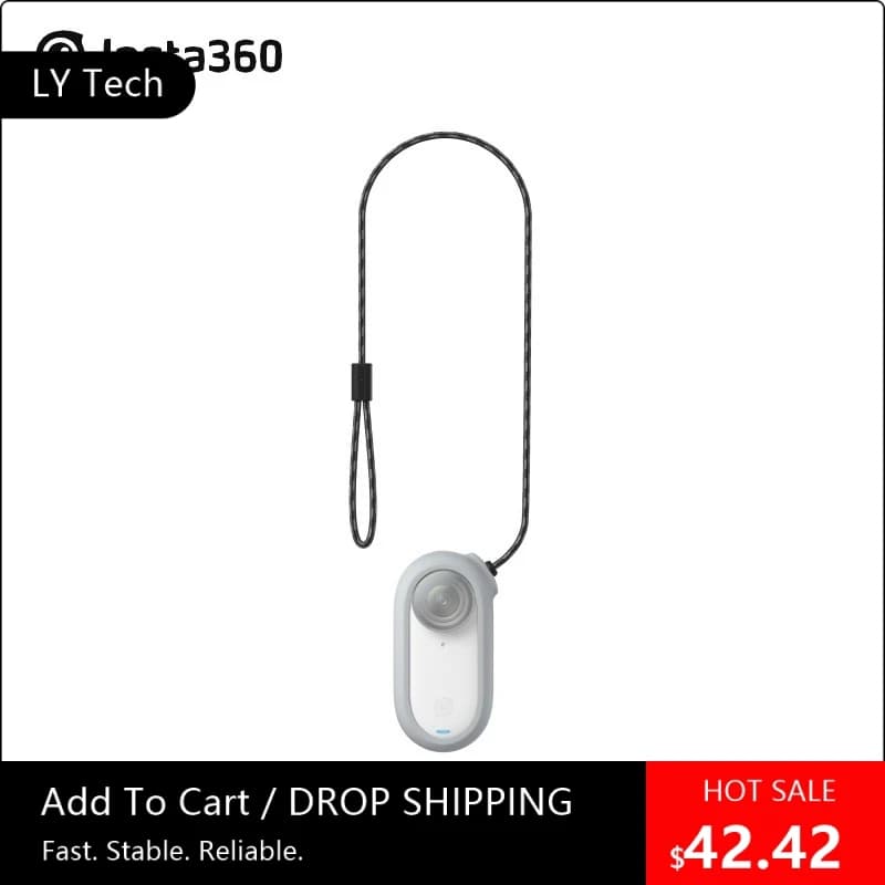 Insta360 GO 3/3S Neck Strap Anti-Loss Rope Dual Protection Silicone TPU Case Lightweight Secure for Camera|Prevent Drops Loss