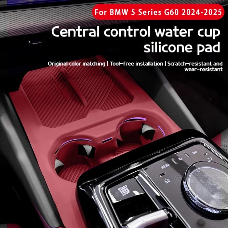 Per 24-25 BMW Serie 5 i5 G60 Auto Controllo Centrale Tazza di Acqua Pad Scatola di Immagazzinaggio Centrale In Silicone Vassoio Organizzatore Accessori Interni