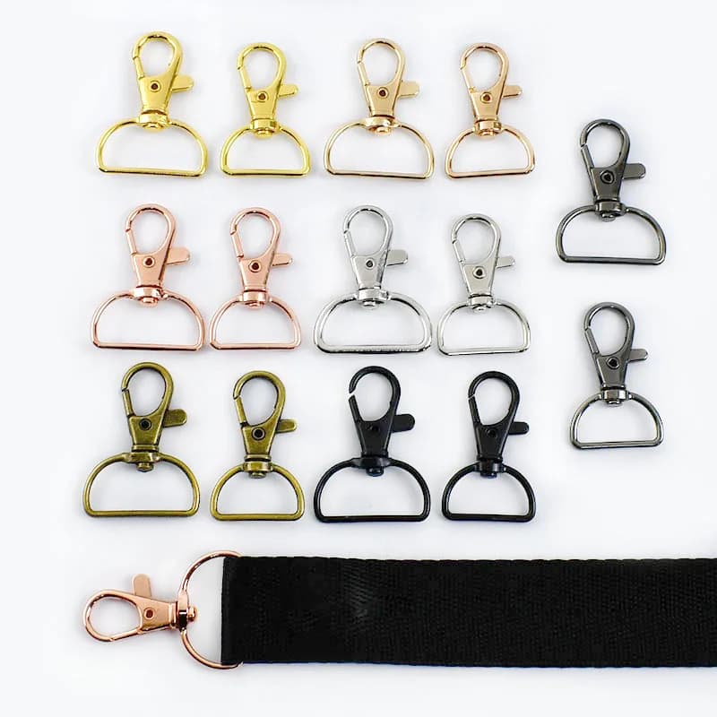 50-300 Pezzi Meetee Ganci a Moschettone in Metallo 20/25mm per Cinghie di Borse, Moschettoni Girevoli, Clip per Portachiavi, Accessori Fai-da-Te