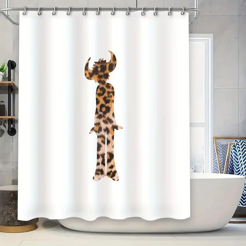Tenda da doccia con animali unici Stampa leopardata Decorazioni per il bagno Natura Modello di fauna selvatica Tessuto lavabile Decorazioni per la casa moderne Regalo