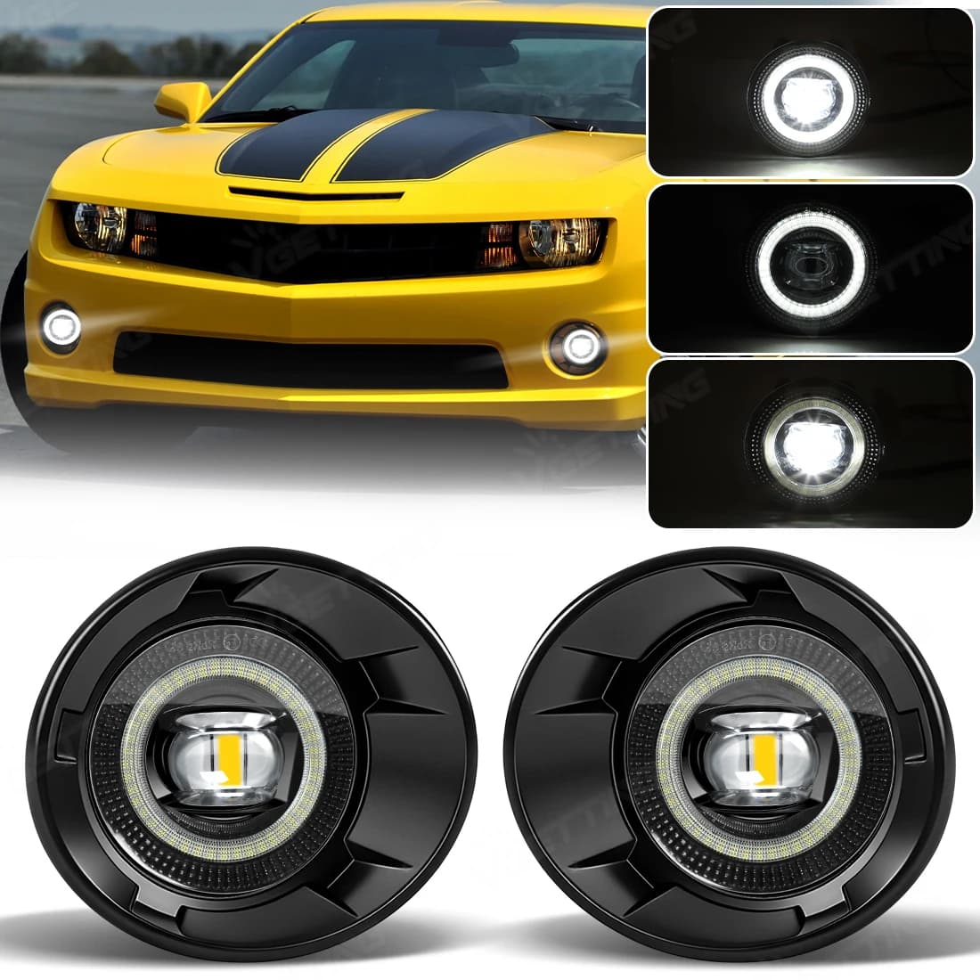 Auto Fidinebbia di Montaggio For Chevy Camaro 2010 2012 2013 2013 LED Corner Eye Headlight With Covers Switch Cabling Accessories