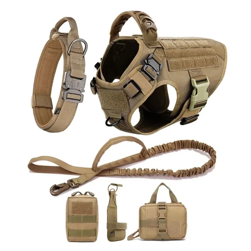 Large Dog Harness and Leash Set Pet German Shepherd Malinois Training Walking Vest Collar for Medium s