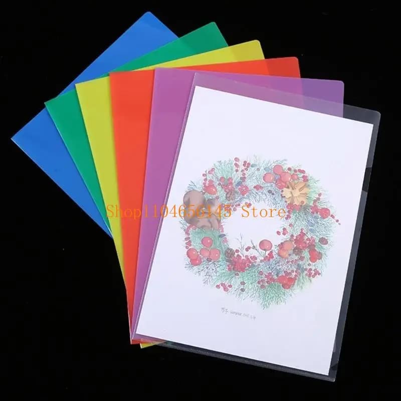 5asd A 4 cartelle in plastica Cartella presentazione a 6 colori Cartella a forma L A 4 buste in plastica Forniture per