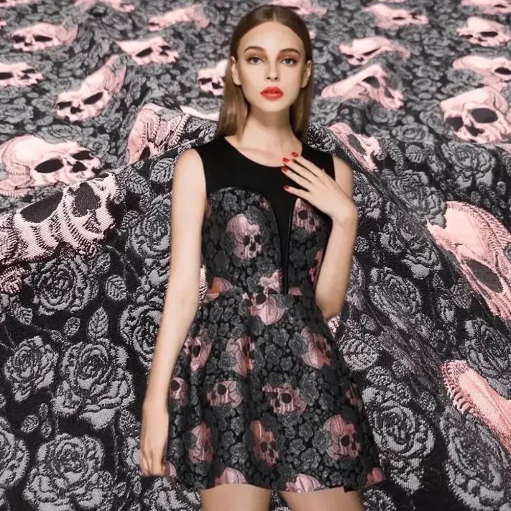 European Yarn Yarn Jacquard Fabric Brand Fashion Design Thick for Dress Suit Wind Clothes Clothing Material Sewing by the Yard