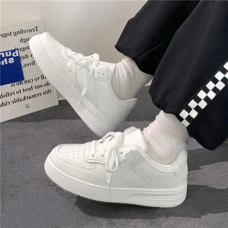 Women White Casual Shoes Spring Fall New Platform Thick Sole Ladies Sneaker Student Breathable Lightweigh Non Slip Shoes Casual
