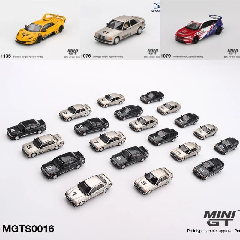 MINI GT 1:64 190E Senna 1984 Set di 20 Auto TYPE R 2024 LB-Silhouette WORKS MURCIELAGO Evo Modellini Auto in Metallo