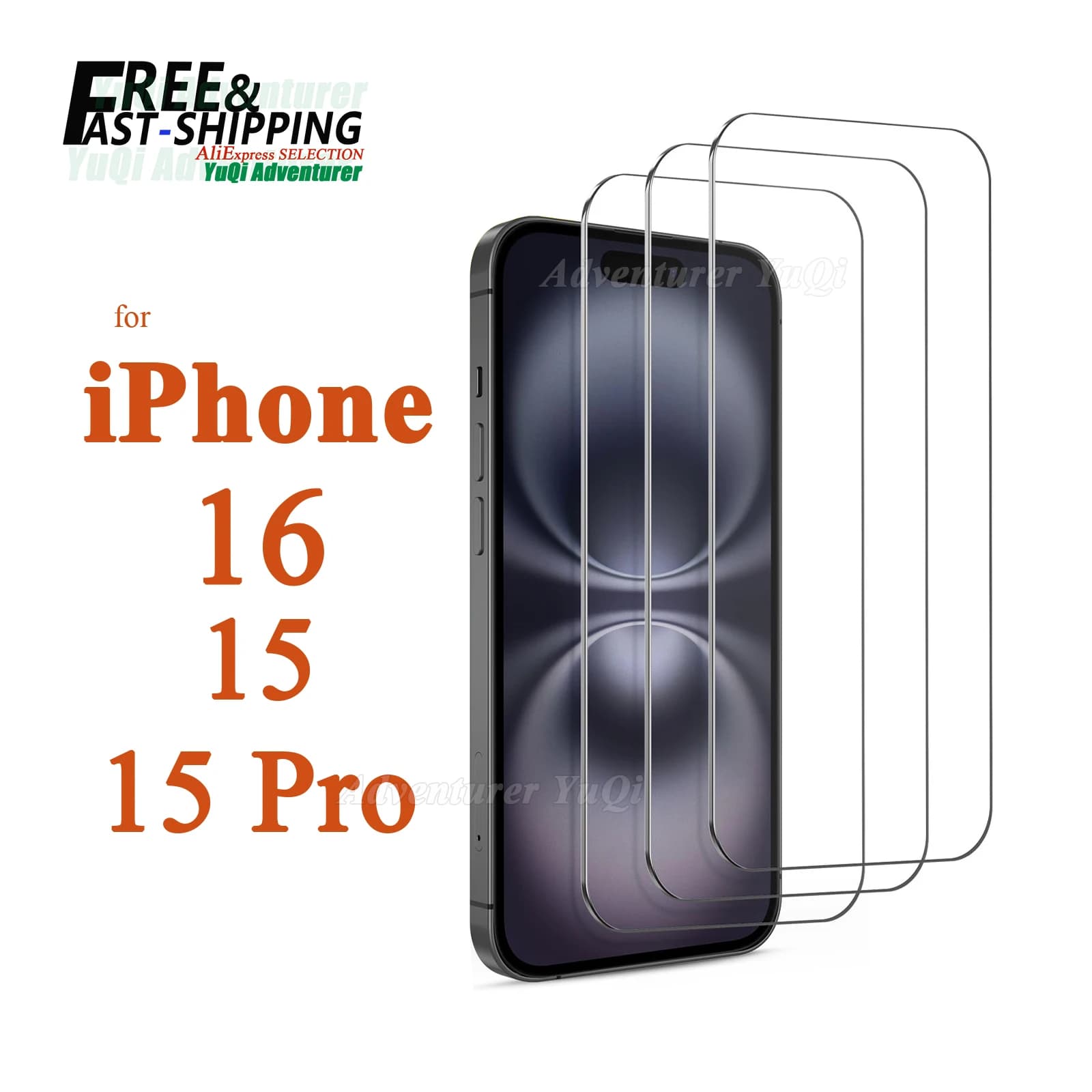 Proteggi schermo per iPhone 15 pro 16 Vetro temperato HD 9H NON custodia a copertura totale amichevole
