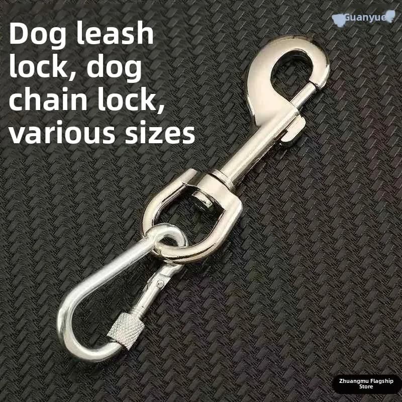 Stainless Steel 360 Degree Rotating Dog Leash Buckle Safety Buckle Pet Traction Rope Accessories Dog Chain Lock Buckle Snap