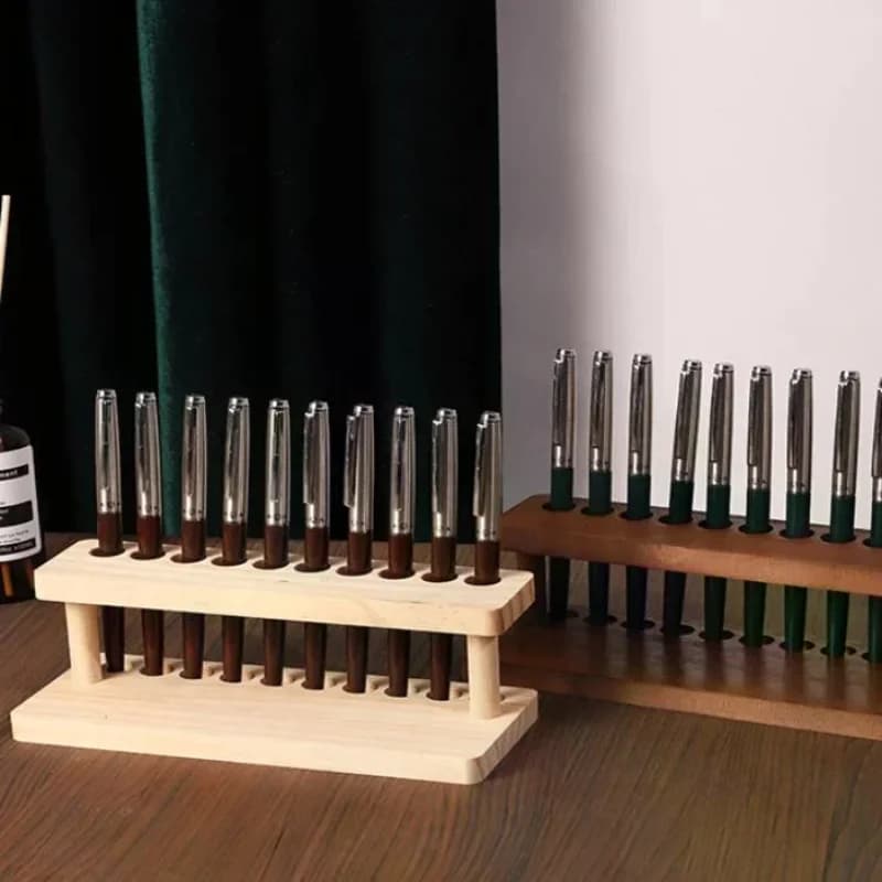 Portapenne in Legno di Noce Multifunzione, Organizzatore da Scrivania, Supporto per Telefono, Contenitore per Cancelleria, Forniture per Ufficio e Scuola