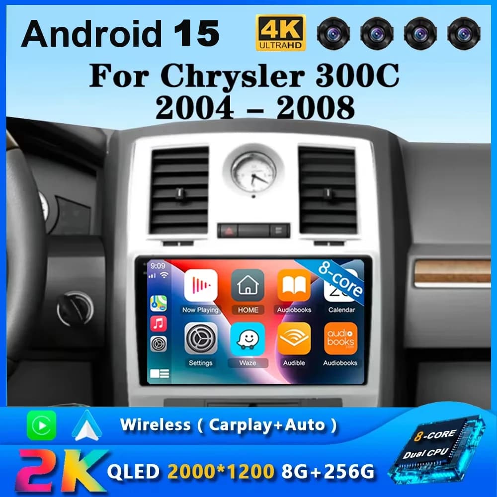 Android 15 12G + 256G For Chrysler 300C Aspen 2004 - 2008 Autoradio car video players CarPlay Android Auto GPS No 2 din 2din DVD