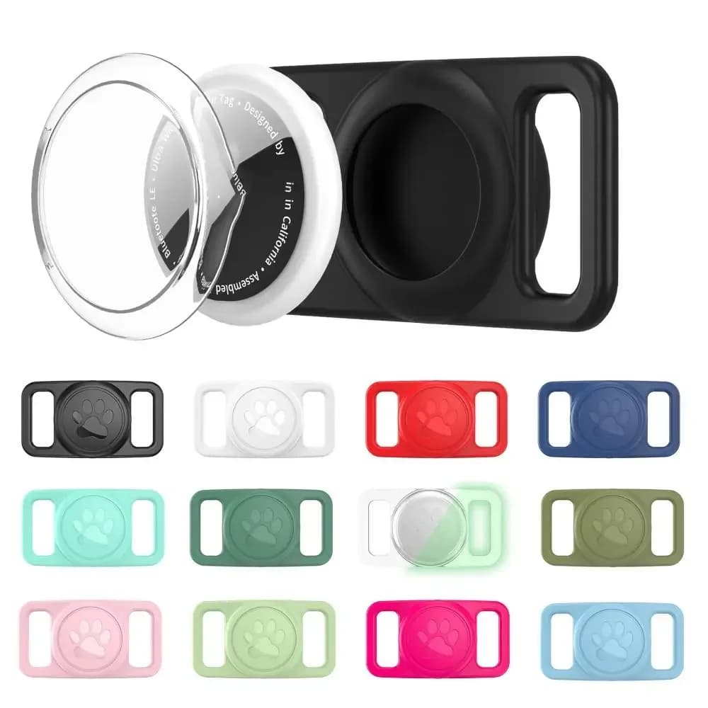 Porta collare per cani AirTag, confezione da 2, accessorio tracker anti-smarrimento con anello nascosto in silicone impermeabile, 2025, nuovi regali caldi