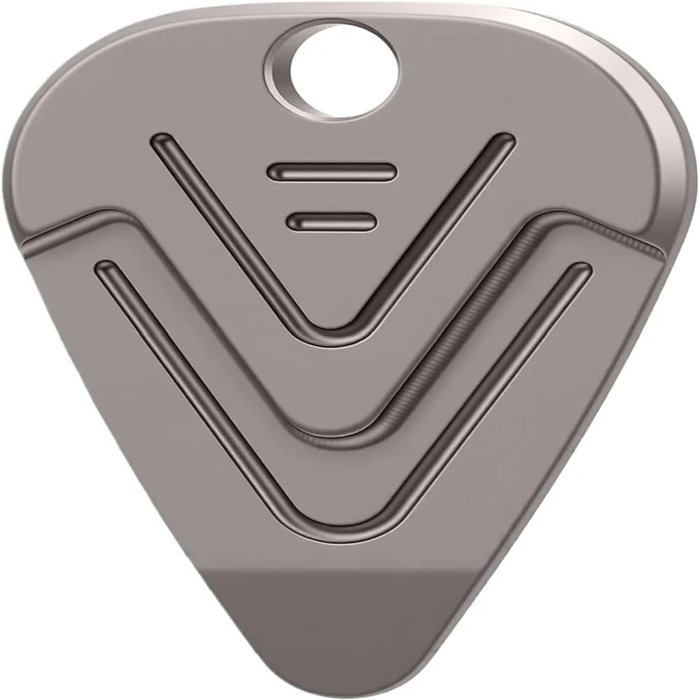 Portable Non-Slip Grip Guitar Pick Necklace With Chain Lightweight Metal Plectrum Titanium Alloy Pendant String Instruments