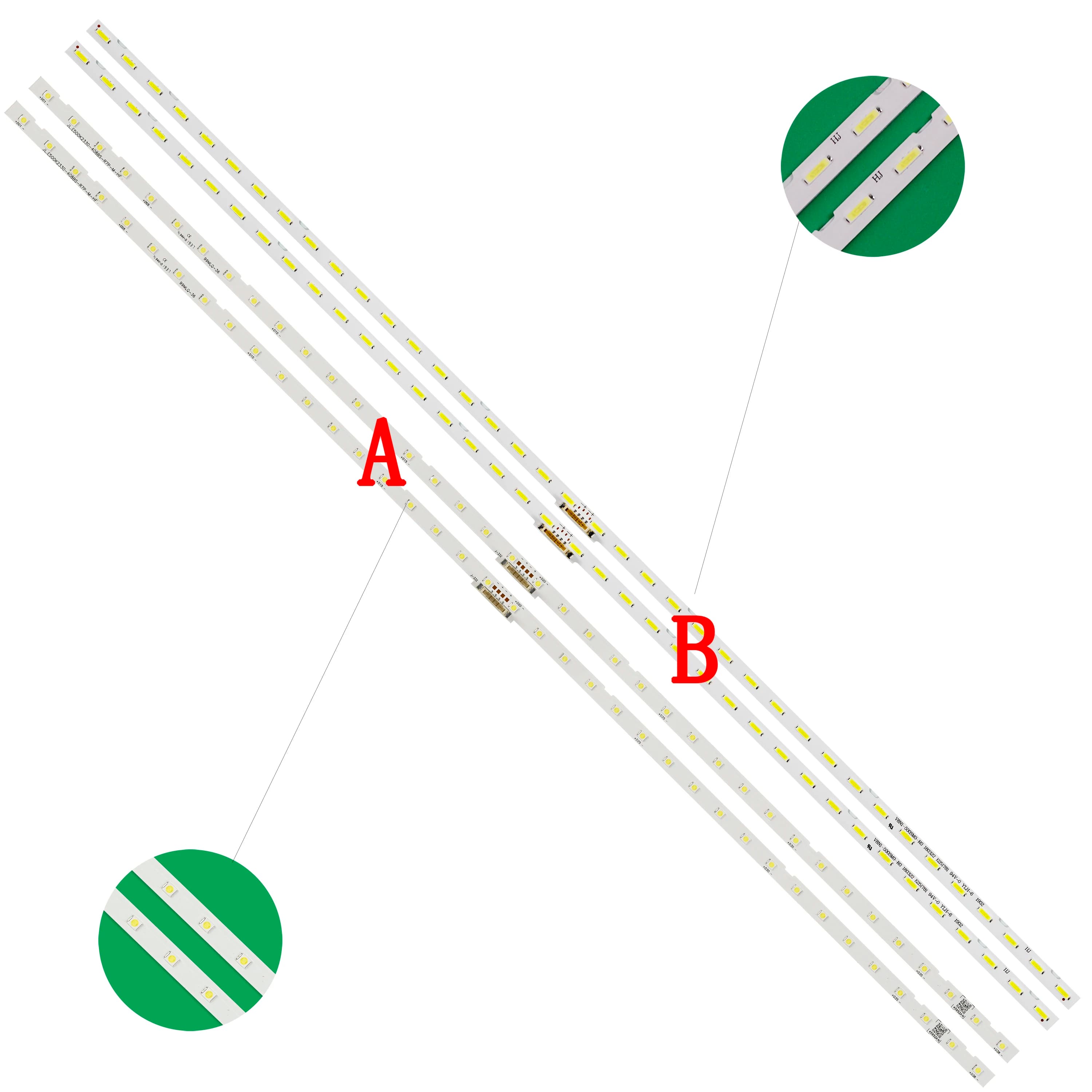 Striscia LED 38 lampada per AOT_50_NU7100F_2X38_3030C BN96-45952A BN96-45962A V8N1-500SM0-R0 LM41-00564A UE55NU7670U UE50RU7400U