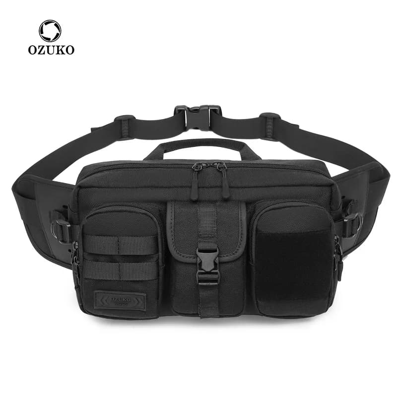 OZUKO Porta cintura Borse a tracolla impermeabili da uomo Borsa a tracolla da viaggio breve moda da uomo Borsa a tracolla con ricarica USB per adolescenti