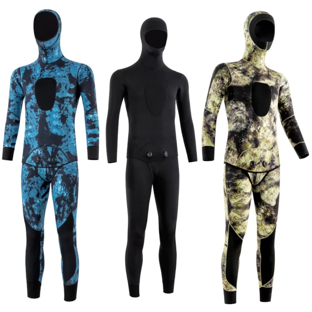 Fanceey 2025 Neoprene Scuba Diving Suit 3/5MM Winter Warm Man Hood Surf Hinge Front Snorkeling Underwater Fishing Mute With Hood