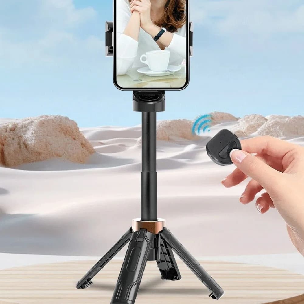Mini Bastone Selfie Telescopico 3 in 1 Estensibile a 360° ° Bastone Selfie Bluetooth Rotante con Controllo, Treppiede Portatile per Selfie