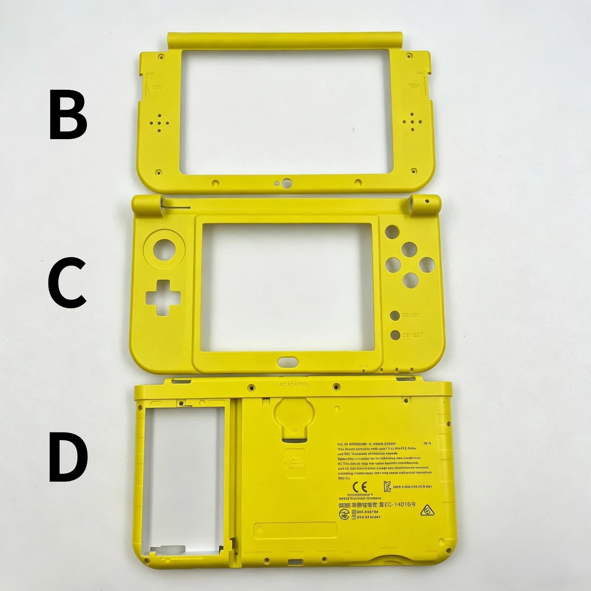 Set Completo di Ricambio per NEW 3DS XL: Telaio Centrale, Cerniera, Scocca Inferiore, Coperchio Batteria, Guscio in Plastica, Parti di Riparazione