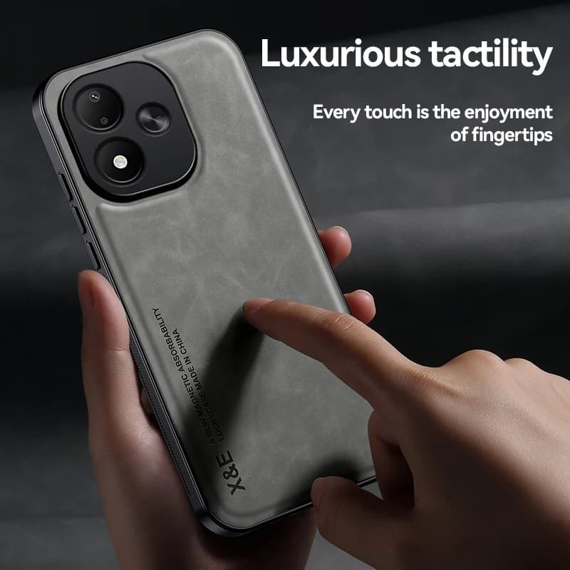 For Redmi Note 17 5G Car Holder Magnetic Case Leather Texture Phone Case Xiaomi Redmi Note 17 Pro Max Fundas Redmi Note 17 Pro
