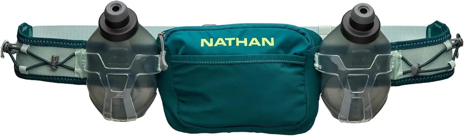 Running Belt with Water Bottles, Storage Pockets, Water Bottle Isolated for Walking and Hiking