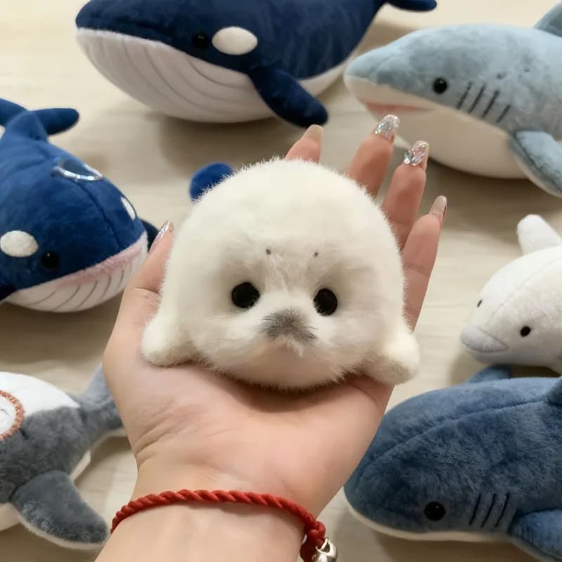 Portachiavi in peluche con sigillo carino - Adorabile animale di peluche del guardiano dell'oceano per la decorazione domestica - Realistico compagno di vita marina
